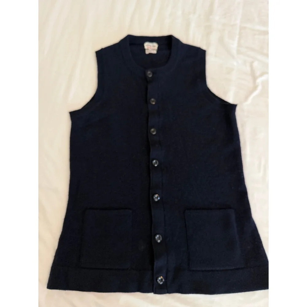 Vintage Alan Paine Strawbridge Navy Lambswool Sweater Vest Made England M